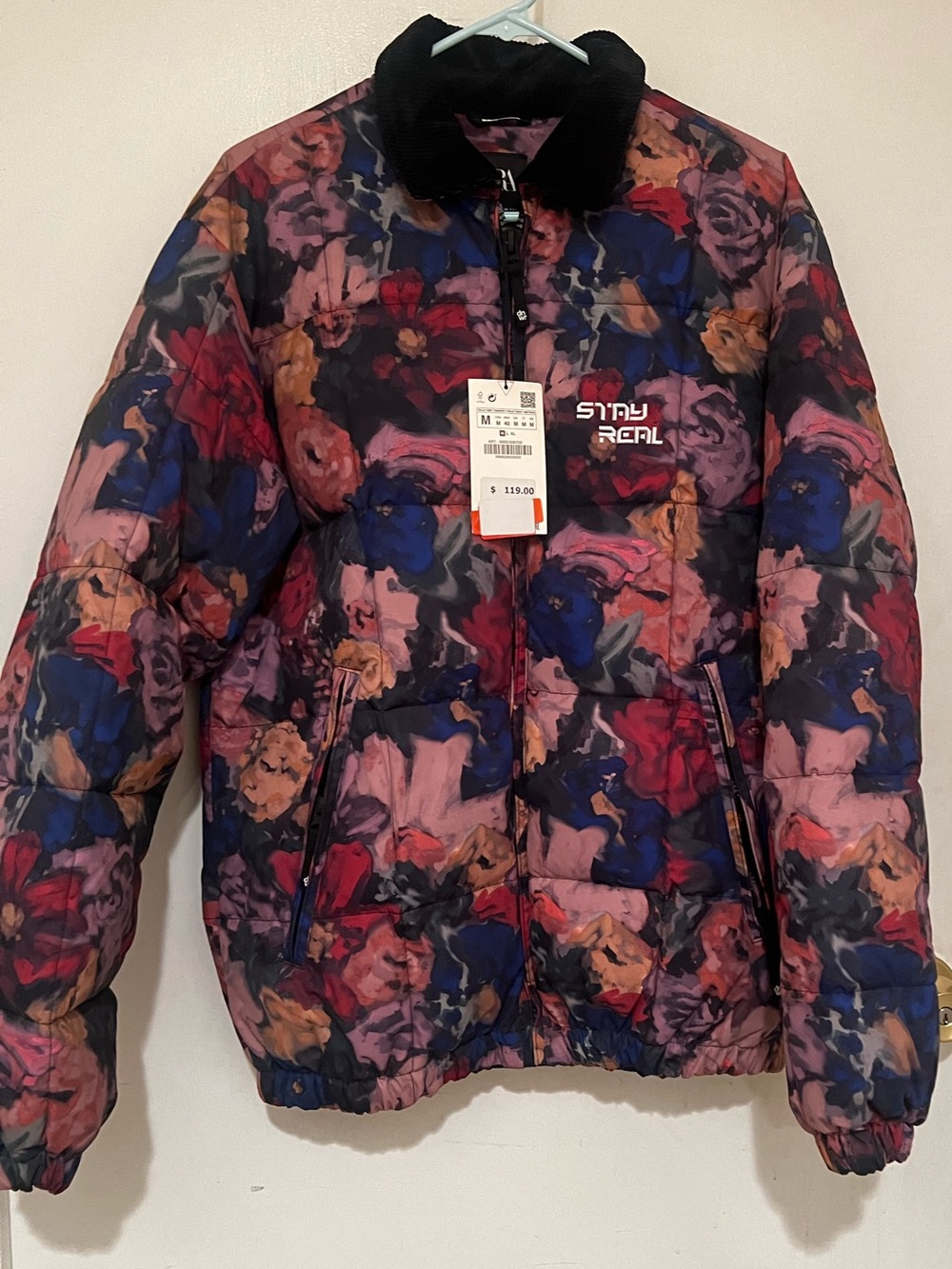 Zara Multicolor Floral Puffer Jacket